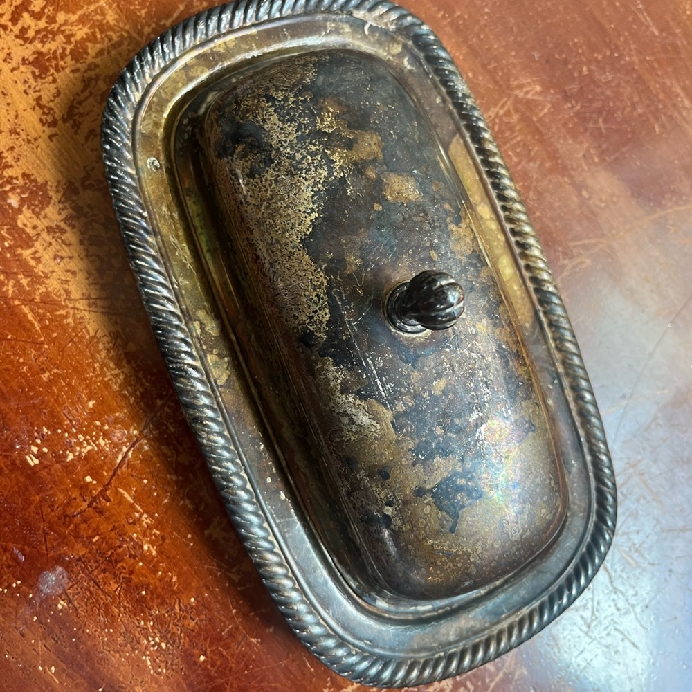 Vintage Elegant Silver Butter Dish